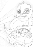A coloring page of mega mindy